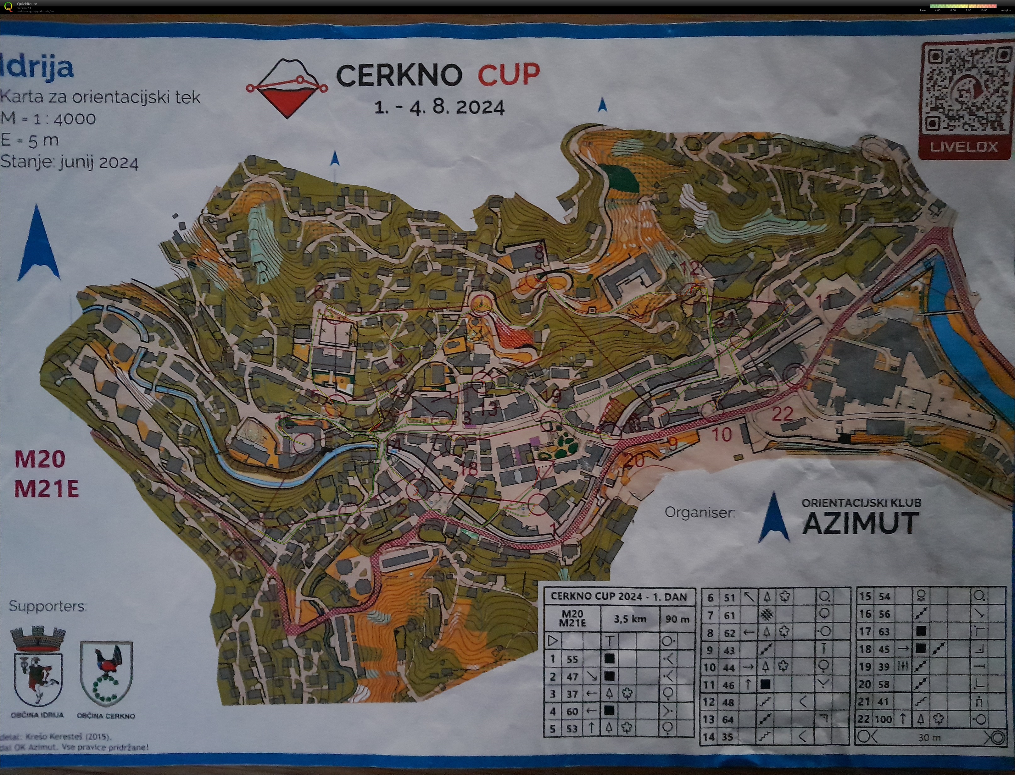 Idrija sprint, Cerkno Cup M21E (01/08/2024)